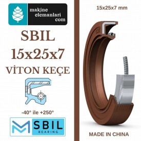 15x25x7 mm SBIL TC NBR DÖNER MİL YAĞ KEÇESİ (Viton) 15*25*7 mm
